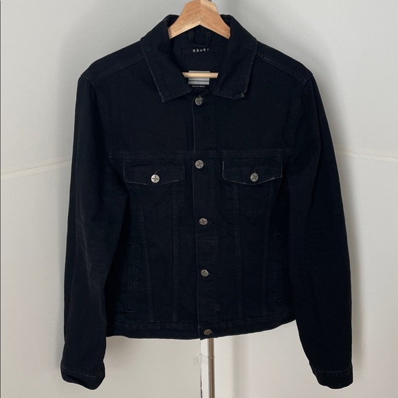 Men’s Ksubi Black Denim Jacket. Size Medium